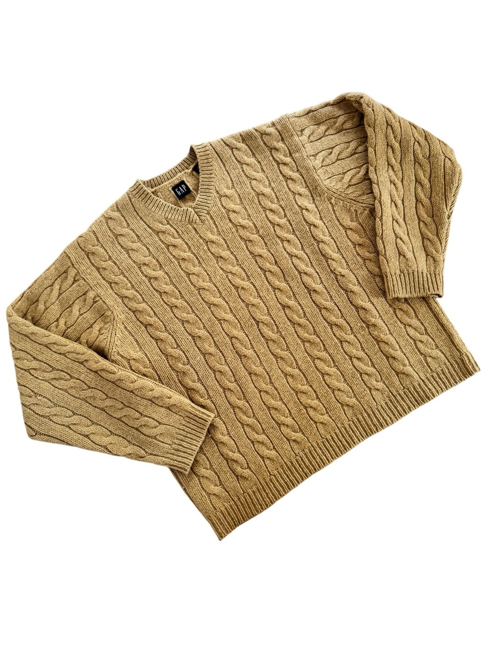 Gap 100% Wool Cable Knit V-neck Sweater Size XXL